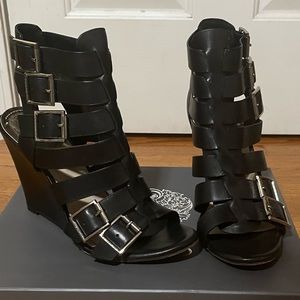 8.5 Vince Camuto Martel Wedge Buckle Heels